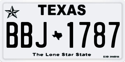 TX license plate BBJ1787