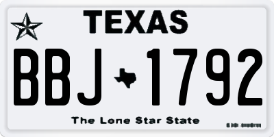 TX license plate BBJ1792