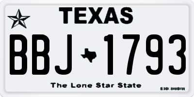 TX license plate BBJ1793