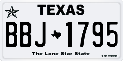 TX license plate BBJ1795