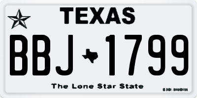 TX license plate BBJ1799