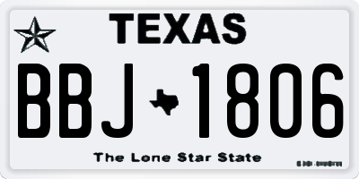 TX license plate BBJ1806