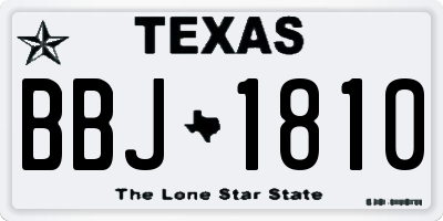 TX license plate BBJ1810