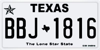 TX license plate BBJ1816