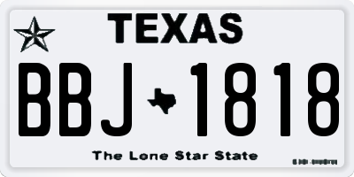 TX license plate BBJ1818