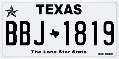 TX license plate BBJ1819