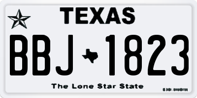 TX license plate BBJ1823