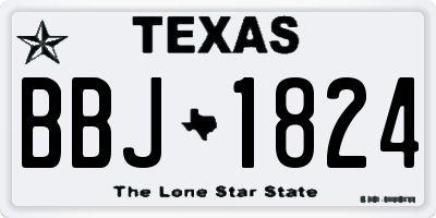 TX license plate BBJ1824