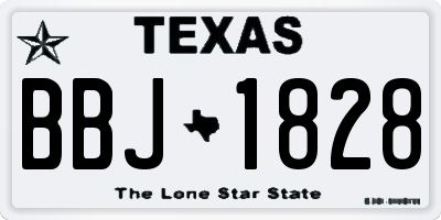 TX license plate BBJ1828