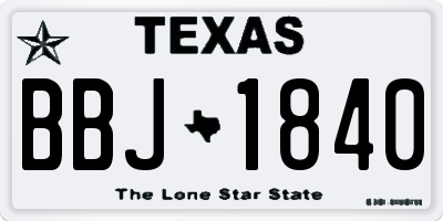 TX license plate BBJ1840