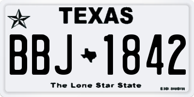 TX license plate BBJ1842