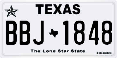 TX license plate BBJ1848