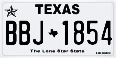 TX license plate BBJ1854