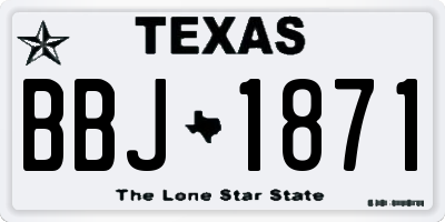 TX license plate BBJ1871