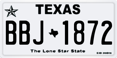 TX license plate BBJ1872