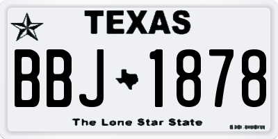 TX license plate BBJ1878