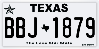 TX license plate BBJ1879