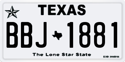 TX license plate BBJ1881