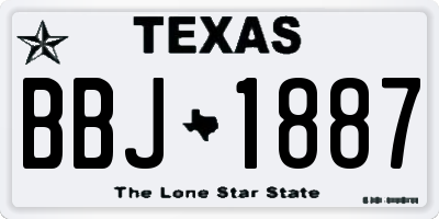 TX license plate BBJ1887