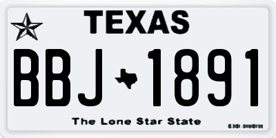 TX license plate BBJ1891