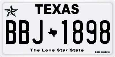 TX license plate BBJ1898