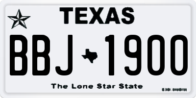 TX license plate BBJ1900