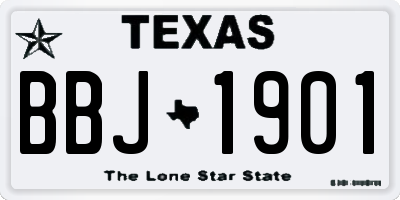 TX license plate BBJ1901