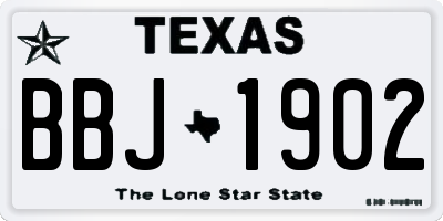 TX license plate BBJ1902