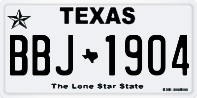 TX license plate BBJ1904