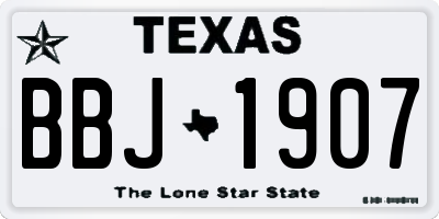 TX license plate BBJ1907