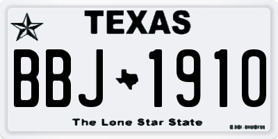 TX license plate BBJ1910