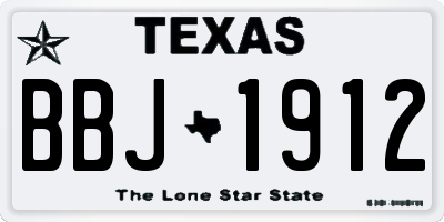 TX license plate BBJ1912