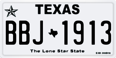 TX license plate BBJ1913