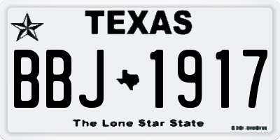 TX license plate BBJ1917