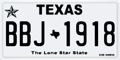 TX license plate BBJ1918