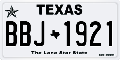 TX license plate BBJ1921