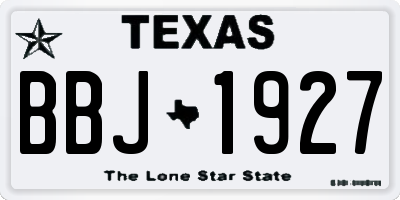 TX license plate BBJ1927