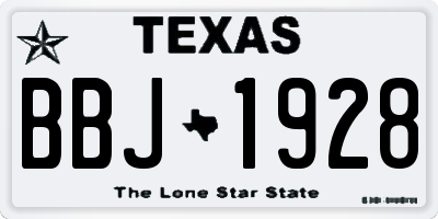 TX license plate BBJ1928