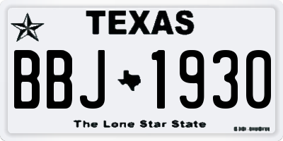 TX license plate BBJ1930