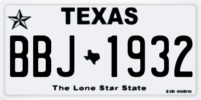 TX license plate BBJ1932