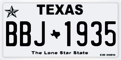 TX license plate BBJ1935