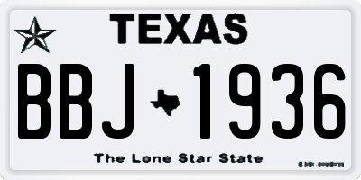 TX license plate BBJ1936