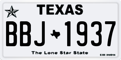 TX license plate BBJ1937