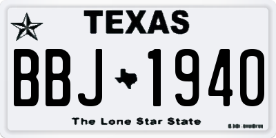 TX license plate BBJ1940