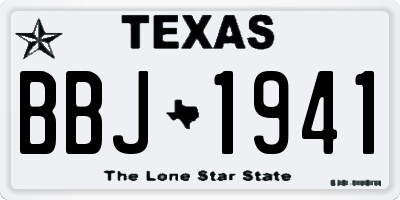 TX license plate BBJ1941