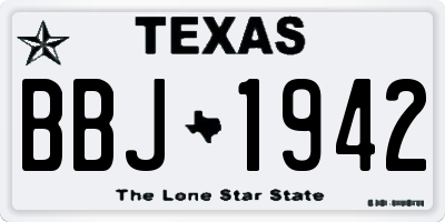 TX license plate BBJ1942