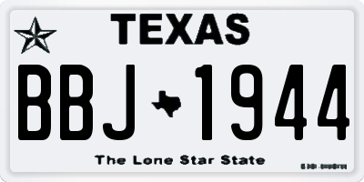 TX license plate BBJ1944