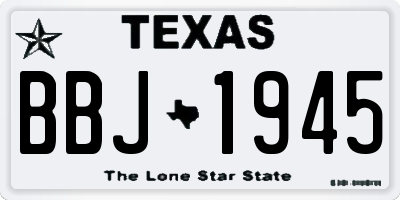 TX license plate BBJ1945