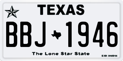 TX license plate BBJ1946