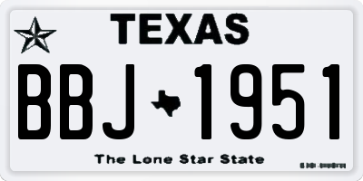 TX license plate BBJ1951